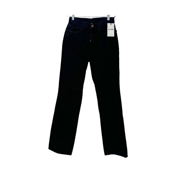 RE/Done Comfort Stretch High Rise Loose Fit Jeans Straight Leg Black Size 23 NWT - Picture 4 of 13